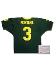 Joe Montana Notre Dame Fighting Irish NCAA Hand Signed Authentic Style Away Green Football Jersey NCAA Football