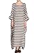 Mordenmiss Women's New Round Collar Stripes Plus Size Dresses Style 1-Large Gray