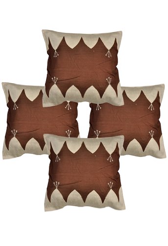 Imagen principal de Tamaño indio mano Patch y Trabajo Conjunto bordado Cojín 18 x 18 pulgadas juego de 4 piezas