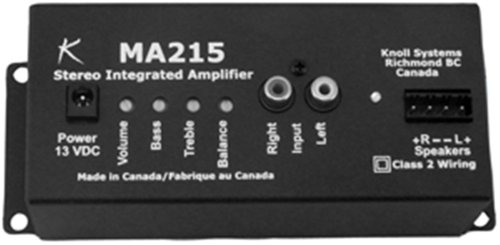 Knoll Systems MA215 15-Watt Integrated Stereo Amplifier With Bass, Treble and Balance Controls