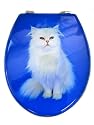 Eighten TP7060 3D Toilettendeckel WC Deckel WC-Sitz: PERSER KATZE WEI? (Hintergrund: blau)