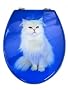 Eighten TP7060 3D Toilettendeckel WC Deckel WC-Sitz: PERSER KATZE WEI? (Hintergrund: blau)