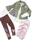 Flapdoodles Little Girl Swing Jacket, Top, Leggings and Underwear 7-Pack