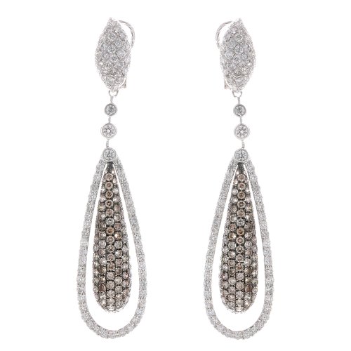 14k WG 5.4 Ct White Champagne Diamond Teardrop 