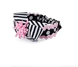 Mud Pie Baby Girls Black and Pink Headband (0-6 Months, Black and Pink)
