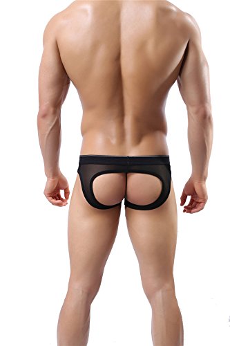 Barsty men s sexy buttocks thong hollow-out thong elast…