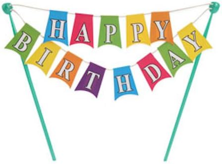 Happy Birthday Banner Cake Topper Decoration