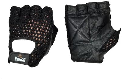 KangoWeight Lifting Padded Leather Gloves Fitness Exercise Training Cycling Gym MESH (Small)