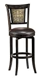 26.5"H Camille Black Swivel Counter Stool w/Etched Back
