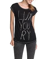 edc by ESPRIT Camiseta Manga Corta (Negro)