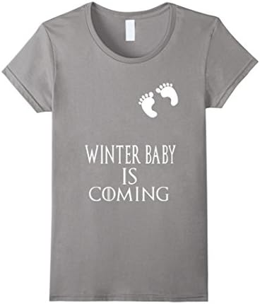 Women's Winter Baby Is Coming -Baby Loading Maternity TShirt XL Slate