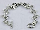 Cross Bones Skull Bracelet Metal Pirate Skeleton Punk
