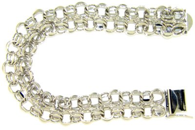 Childrens Toyshop  Jewelry : Double Link Double Row Charm Bracelet, Sterling Silver by NJ Charms