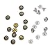 Set of 144 Classic Antique Brass Three Ring Star Rivets for Jeans