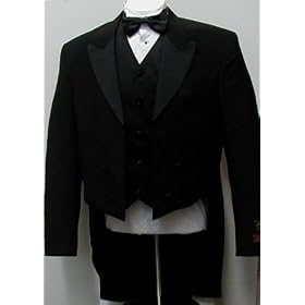Buy New Mens Black High Quality Super 150s Tuxedo with Tails - Five Piece (5pc) Complete Package -... by New Era Factory Outlet