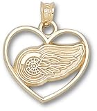 Detroit Red Wings Logo Heart Charm/Pendant -14K/10K, Stainless Steel or Gold Plated