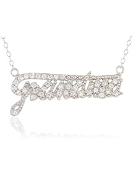 Sterling Silver Cubic-Zirconia "Grandma" Pendant Necklace, 18"+3" Extender