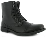 Search : Mens Black Military Style Fashion Boots - Black - UK 6-12