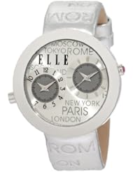 ELLETIME Womens EL20033S03C Dual Time Silver City Strap Watch