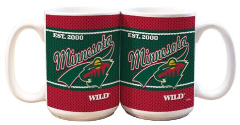 NHL Minnesota Wild 15-Ounce White Jersey Mug (2 Pack)