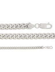 Sterling Silver Solid Miami Cuban Link Chain Necklace 6.4MM 26"