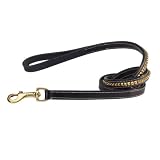 1 IN X 6 FT - GOLD STUD - Pharoh Braided Leather Leads