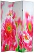 Huge Floral Art Print 3 Panel Room Divider - 6ft. Flower Garden Color Photo Printed Privacy Folding Floor Screen