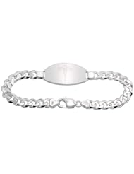 Gents Sterling Silver Medical ID Bracelet, 13/16 inch wide NICKEL FREE, sizes 8 - 9 inch