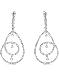 14K White Gold Diamond Dashing Diamonds Earrings