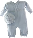 Boys Blue Knit Take Home Layette Set with Hat