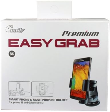 Easy Grab Windshield/Dashboard Mount for Smartphones - Retail Packaging - Black Premium