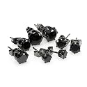 Black Stud Earrings Round Earrings Sets Onyx CZ 7MM, 6MM, 5MM & 4MM Cubic Zirconia Black Rhodium Mens Ladies Unisex Pushback Post