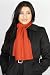 Handmade Lightweight Alpaca Natural Fiber Scarf - Cable Design Collection - Pumpkin Orange (Hand-inserted Fringes/long Size)