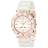 AK Anne Klein Women's 109416RGWT Swarovski Crystal Accented Rosegold-Tone White Ceramic Watch