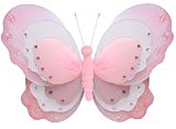 7 Pink & White Triple Layered Butterfly nylon hanging ceiling wall baby nursery room wedding decor decoration