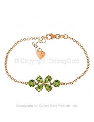 14k Rose Gold Floral Bracelet with Peridots