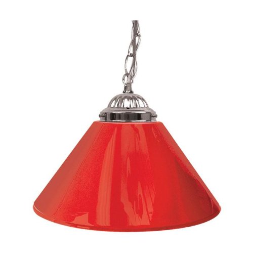 Trademark Plain Red 14 Inch Single Shade Bar Lamp - Silver Hardware, Red