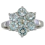1 3/4ct Green Amethyst Flower Ring in Sterling Silver, Ring Size 5 to 8