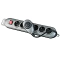 uniTEC 44046 SILVER-LINE Tischsteckdose mit Zeitschaltuhr, 6-f; 1.4 m, 1.5 mm�