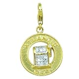 14K 1.58 grams Yellow Gold Diamond 0.08CT Atlantic City Slot Machine Charm