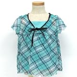 cleamy chick シフォンプリントチュニック＆キャミソールセット （ブルー/サイズ80）