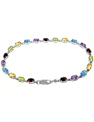 14k Gold Tennis Bracelet with Genuine Multi Gemstones