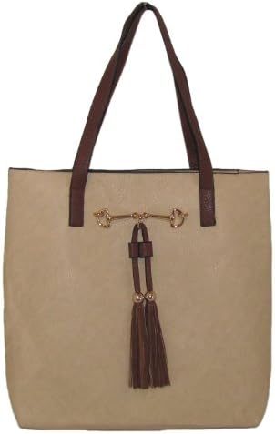 Liz Soto 2 in 1 Tassel Tote Handbag (Navy)