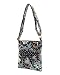 Belvah Quilted Floral Hipster Crossbody Handbag (Brown/ Turquoise)