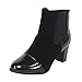 BELLA MARIE PAULA-17 Women's Cap Toe Elastic Snake Fashion Stacked Ankle Booties