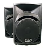New PA DJ Karaoke Band Black Pro Audio 12″ Two Way ABS Plastic Speaker Pair PP1210