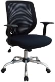 41%2BjoFPUNrL. SL160  Mesh Screen Back and Chrome Base Chair   Mid Back Contemporary Executive, Black, Fabric, Computer, Desk, Mesh Office Chair  