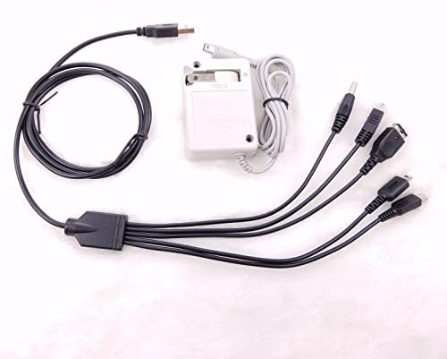 HFORVER AC Wall Plug Charger Cable for Nintendo 3DS DSi XL +5 in 1 USB CHARGER CABLE FOR NINTENDO 3DS 3DS XL NDSL SONY PSP WII U