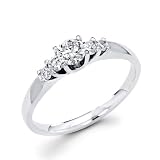 14K White Gold Round Diamond 5 Stone Engagement Ring (0.28 ctw., G-H, SI)