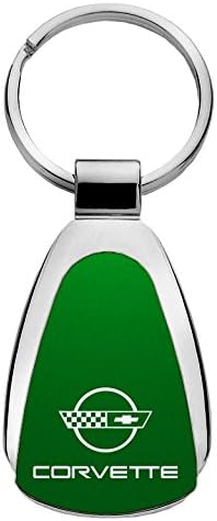Chevy C4 Corvette Teardrop Shaped Key Chain Green